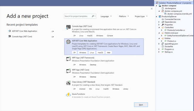 Entity Framework Core in Docker Container